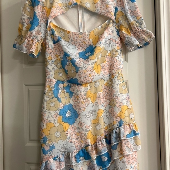 Eilly Bazar Short Sleeve Zip-Up Y2K Fitted Dress Size Small- Floral- Spring - Picture 3 of 12